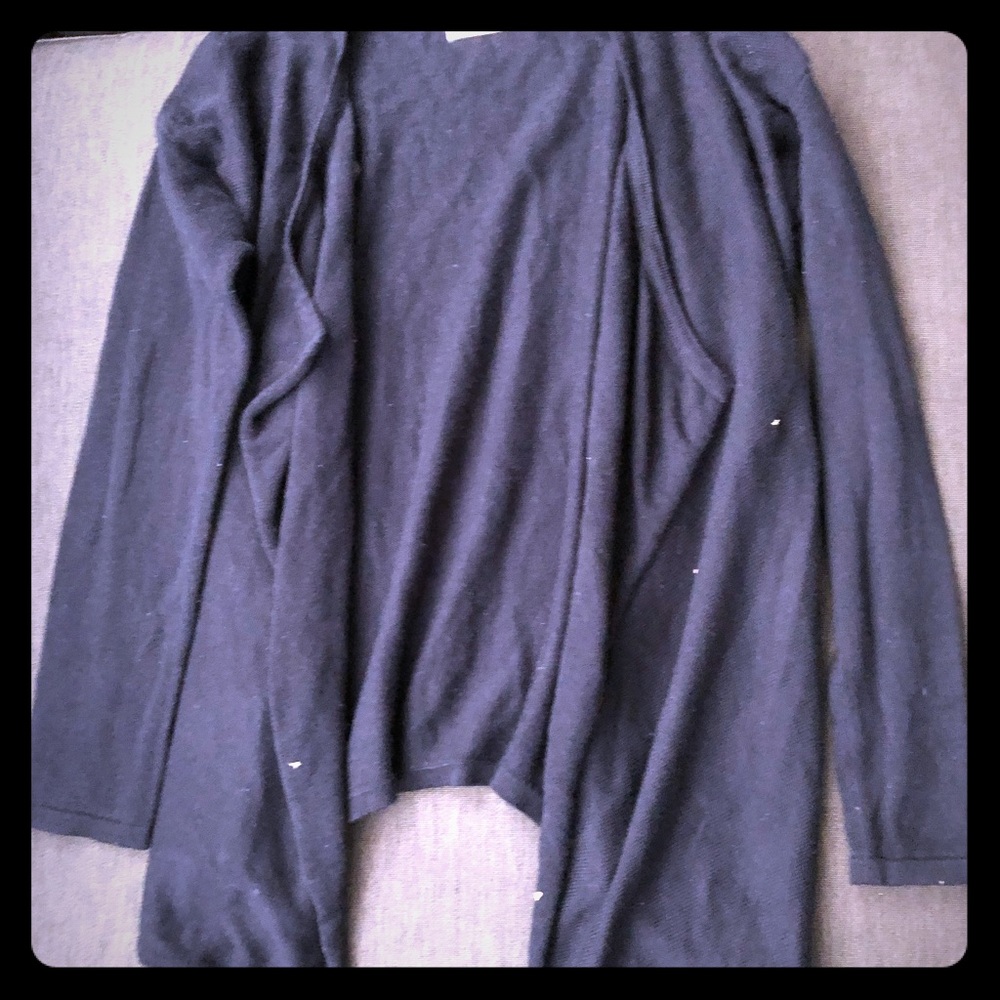 A dark blue cardigan
